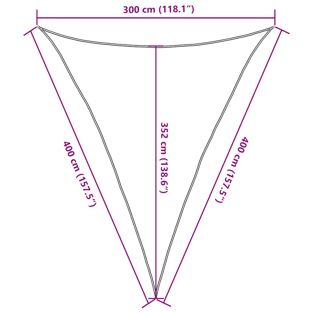 Vela Parasole 160 g/m² Rossa 3x4x4 m in HDPE