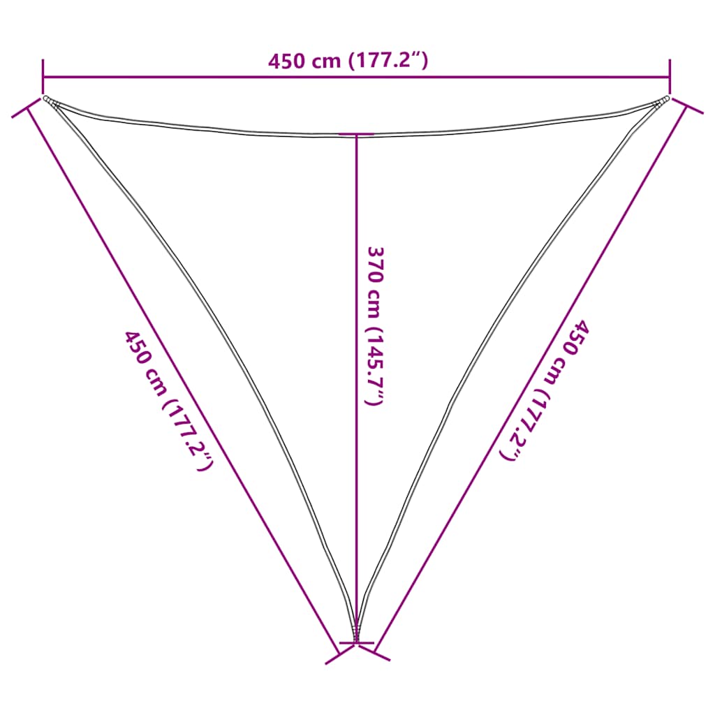 Vela Parasole 160 g/m² Rossa 4,5x4,5x4,5 m in HDPE