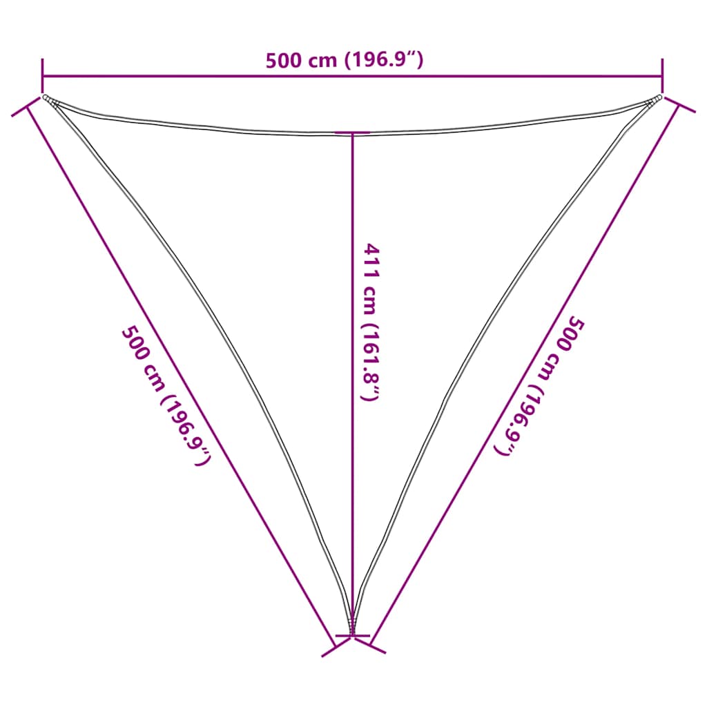 Vela Parasole 160 g/m² Rossa 5x5x5 m in HDPE