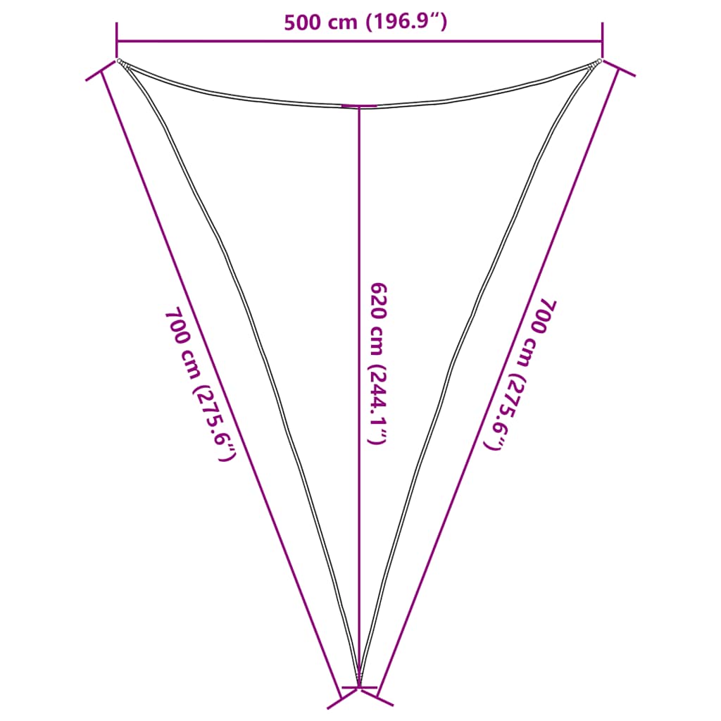 Vela Parasole 160 g/m² Rossa 5x7x7 m in HDPE