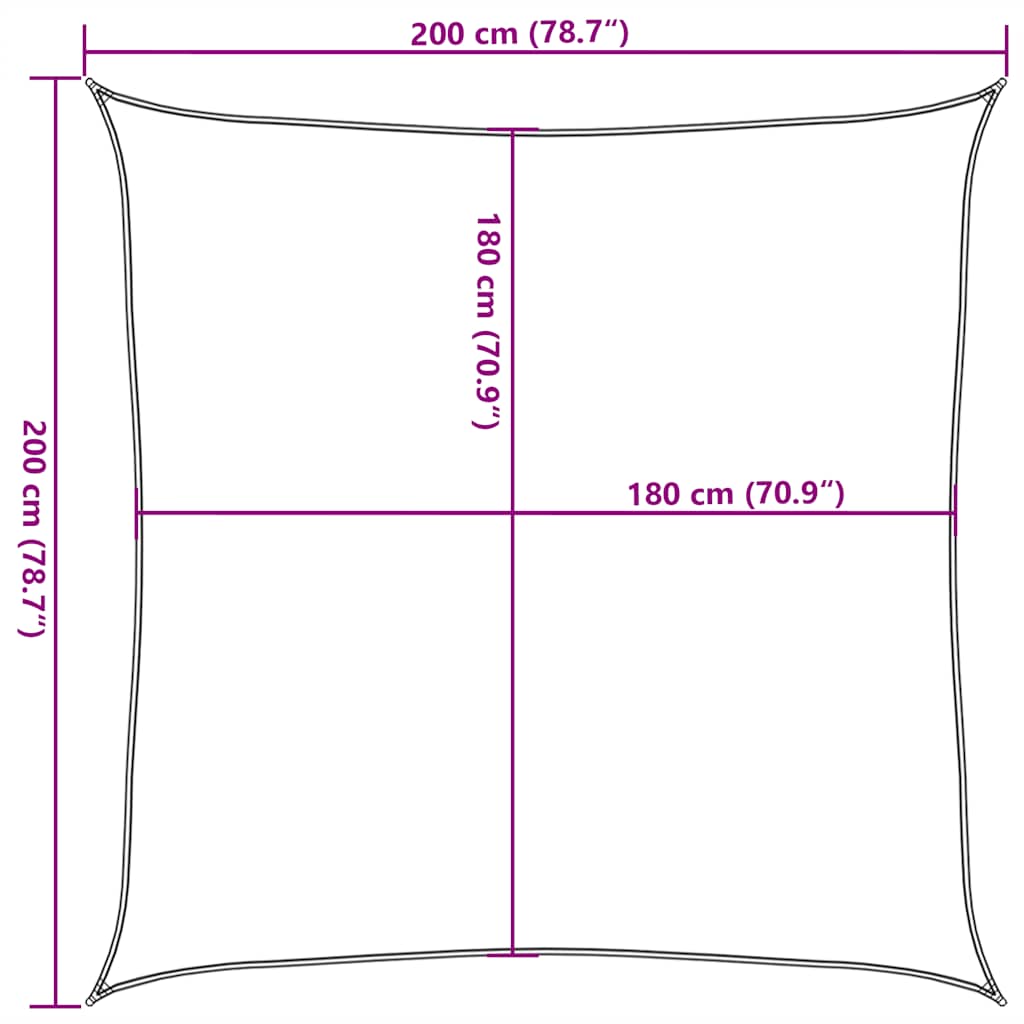 Vela Parasole 160 g/m² Arancione 2x2 m in HDPE