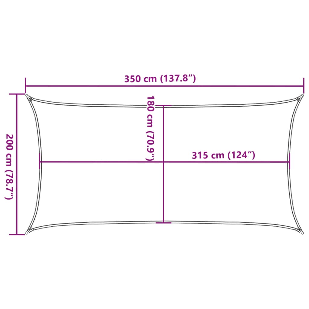 Vela Parasole 160 g/m² Arancione 2x3,5 m in HDPE