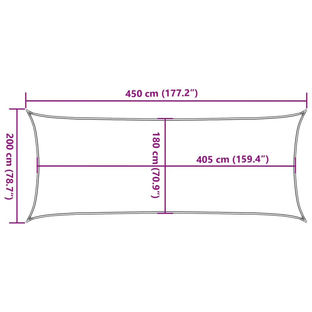 Vela Parasole 160 g/m² Arancione 2x4,5 m in HDPE