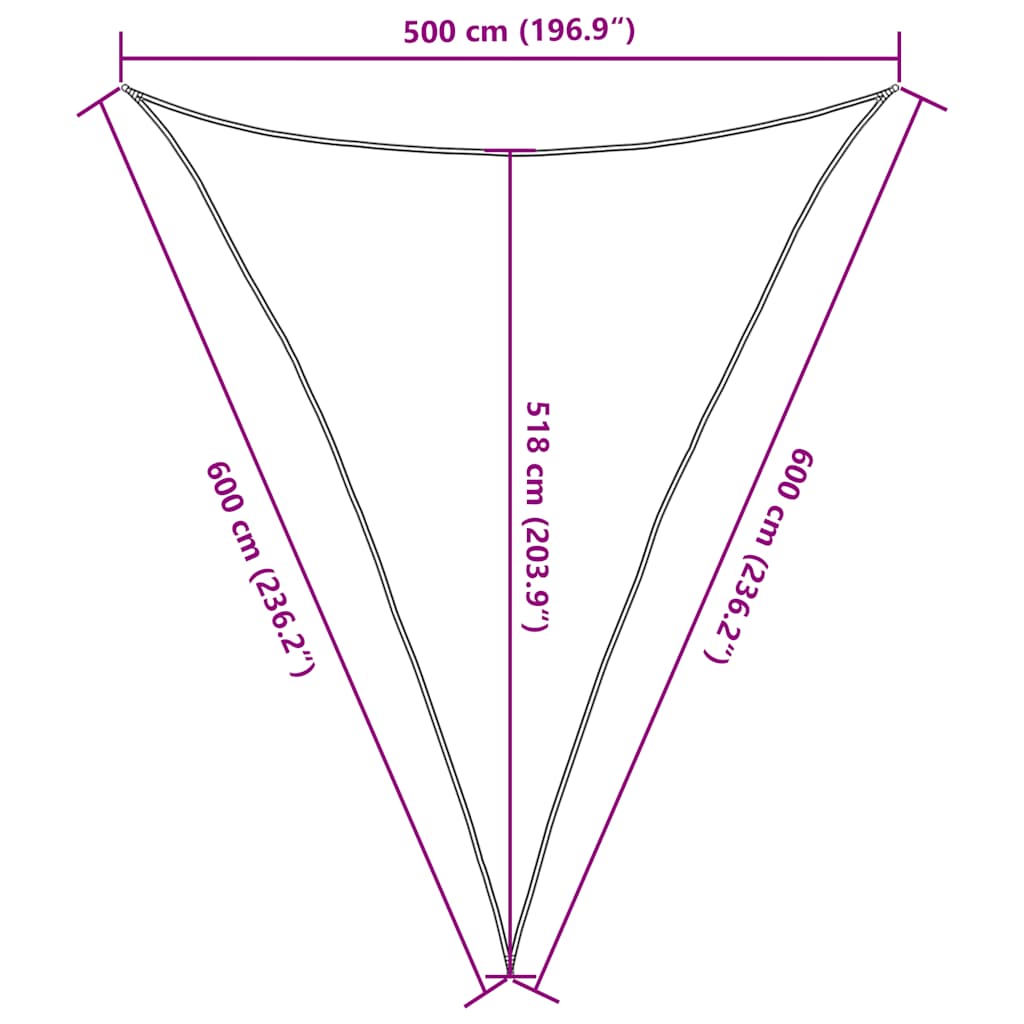 Vela Parasole 160 g/m² Triangolare Arancione 5x6x6 m in HDPE