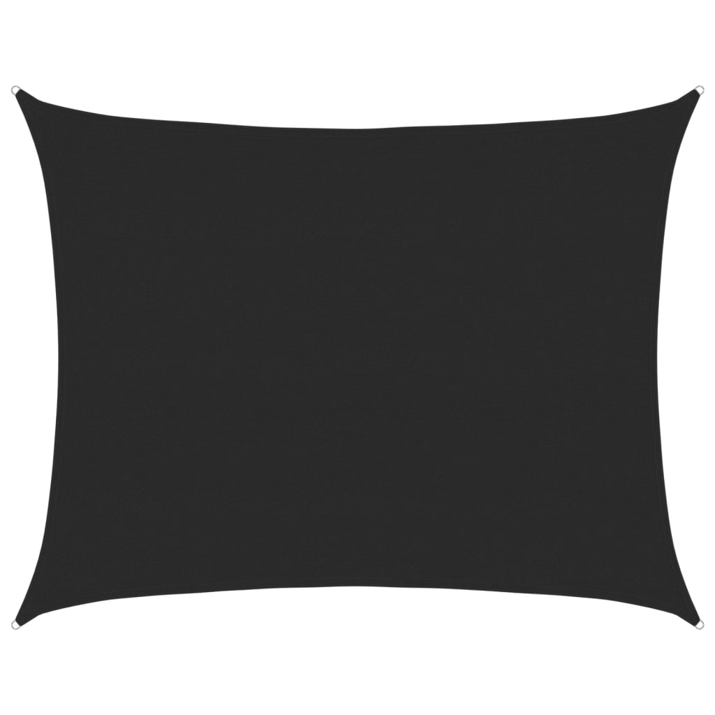 Vela Parasole 160 g/m² Rettangolare Nera 6x8 m in HDPE