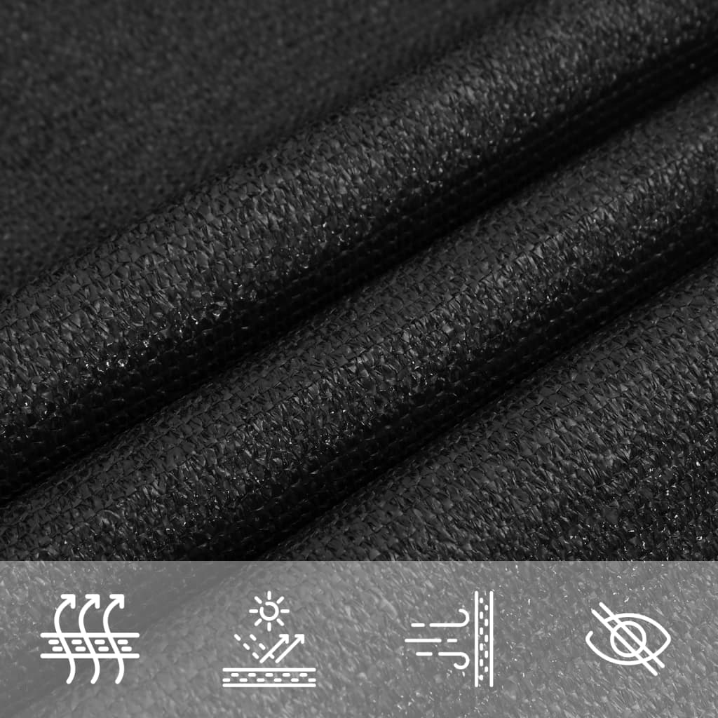 Vela Parasole 160 g/m² Nera 4x4x4 m in HDPE
