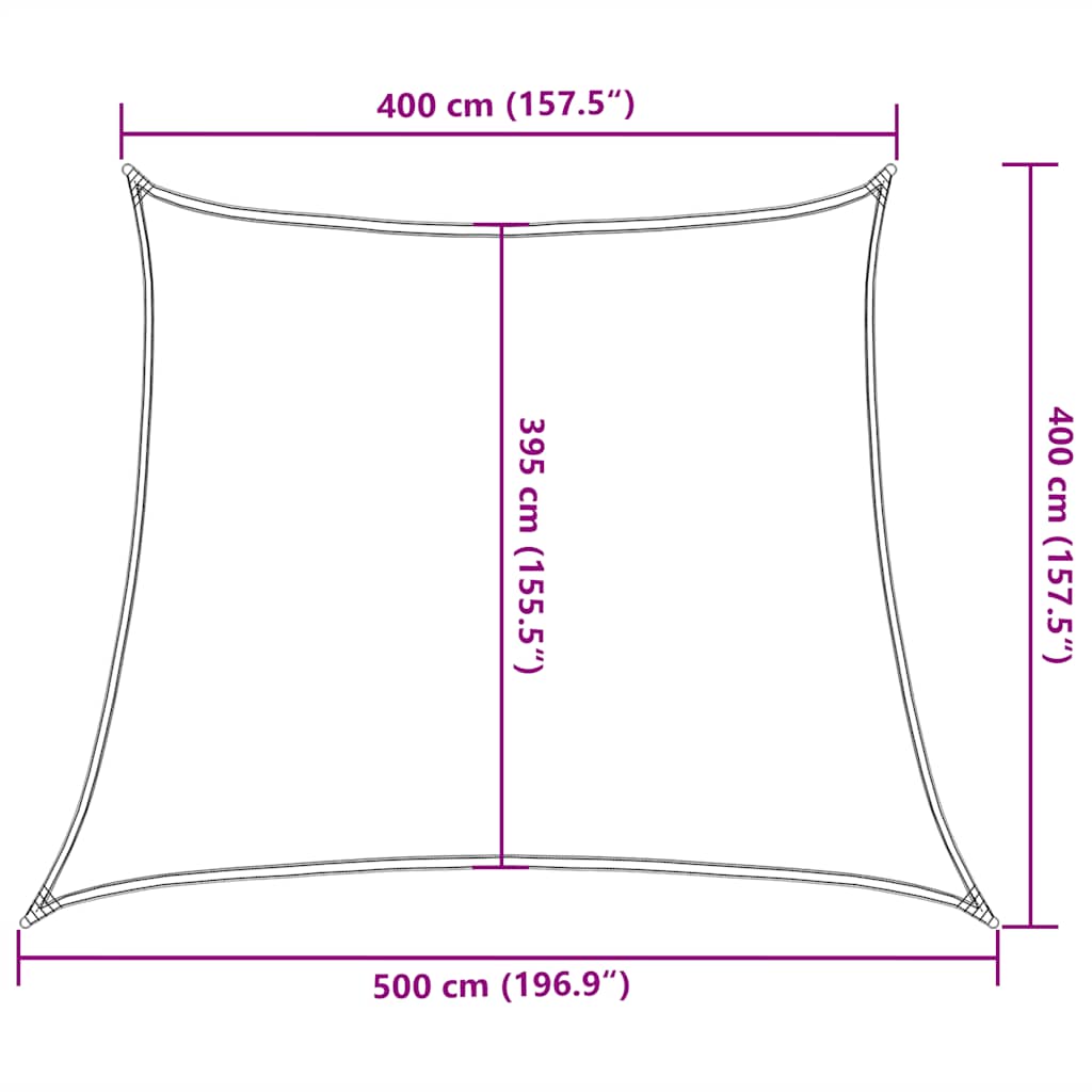 Vela Parasole 160 g/m² Trapezio Nero 4/5x4 m in HDPE