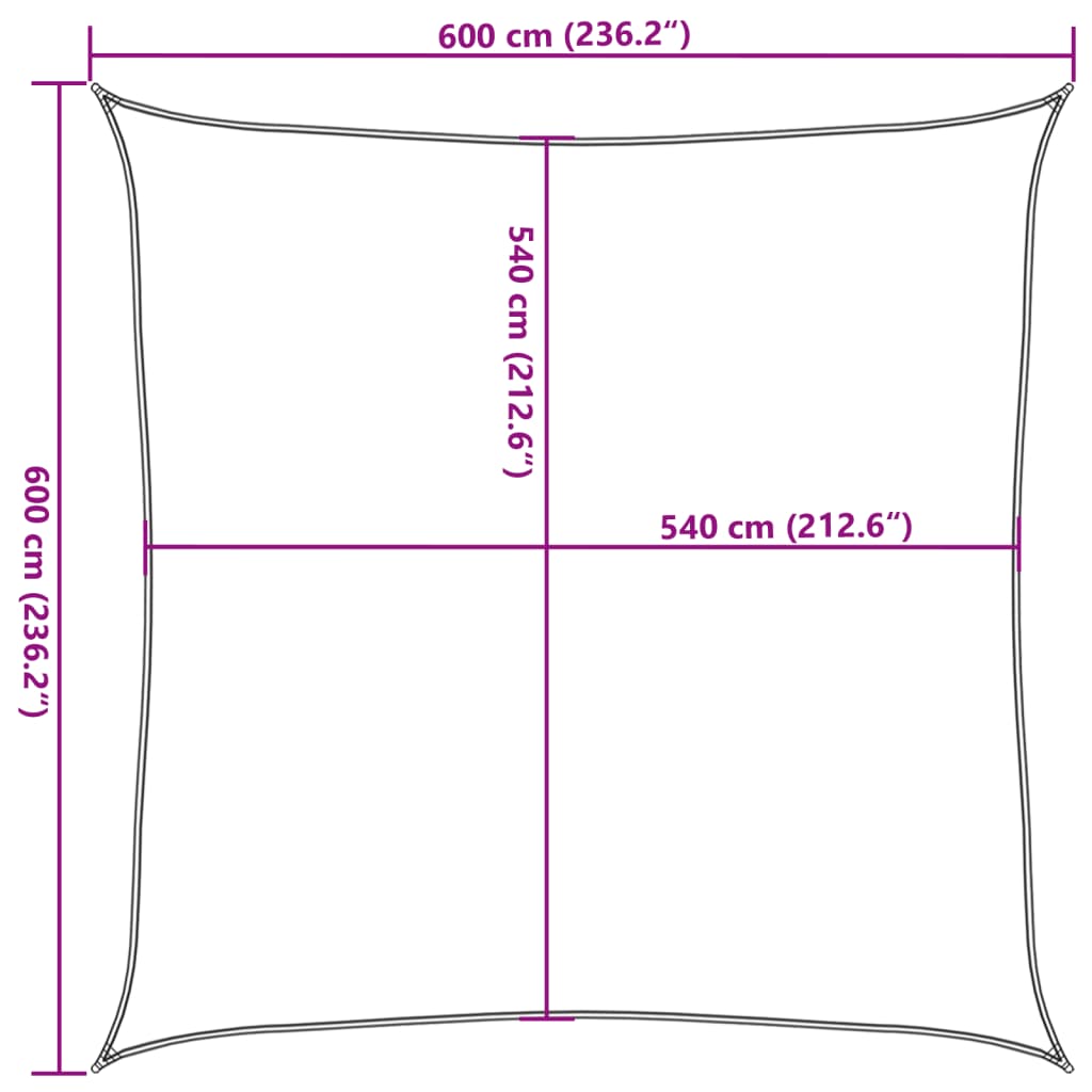 Vela Parasole 160 g/m² Marrone 6x6 m in HDPE