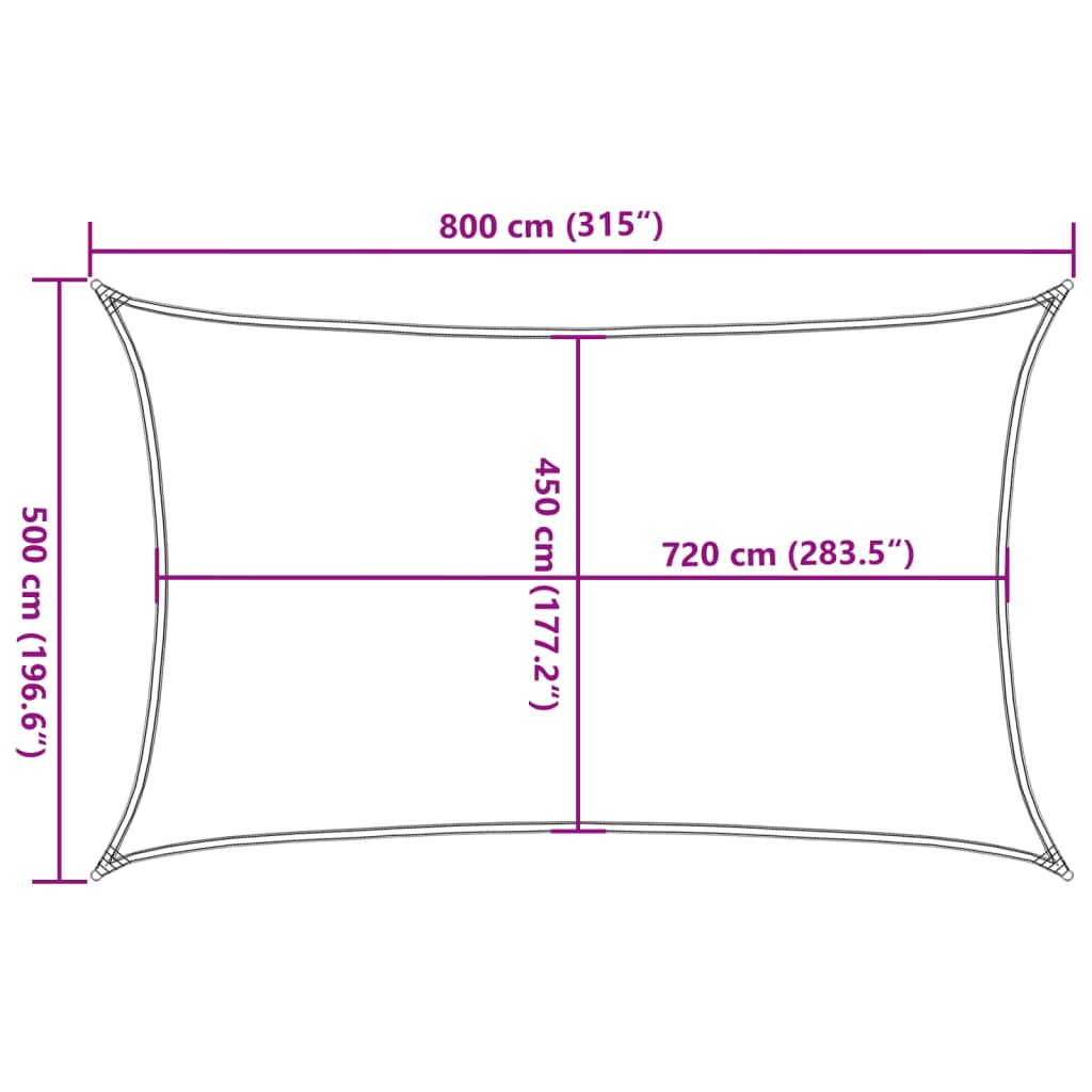 Vela Parasole 160 g/m² Marrone 5x8 m in HDPE