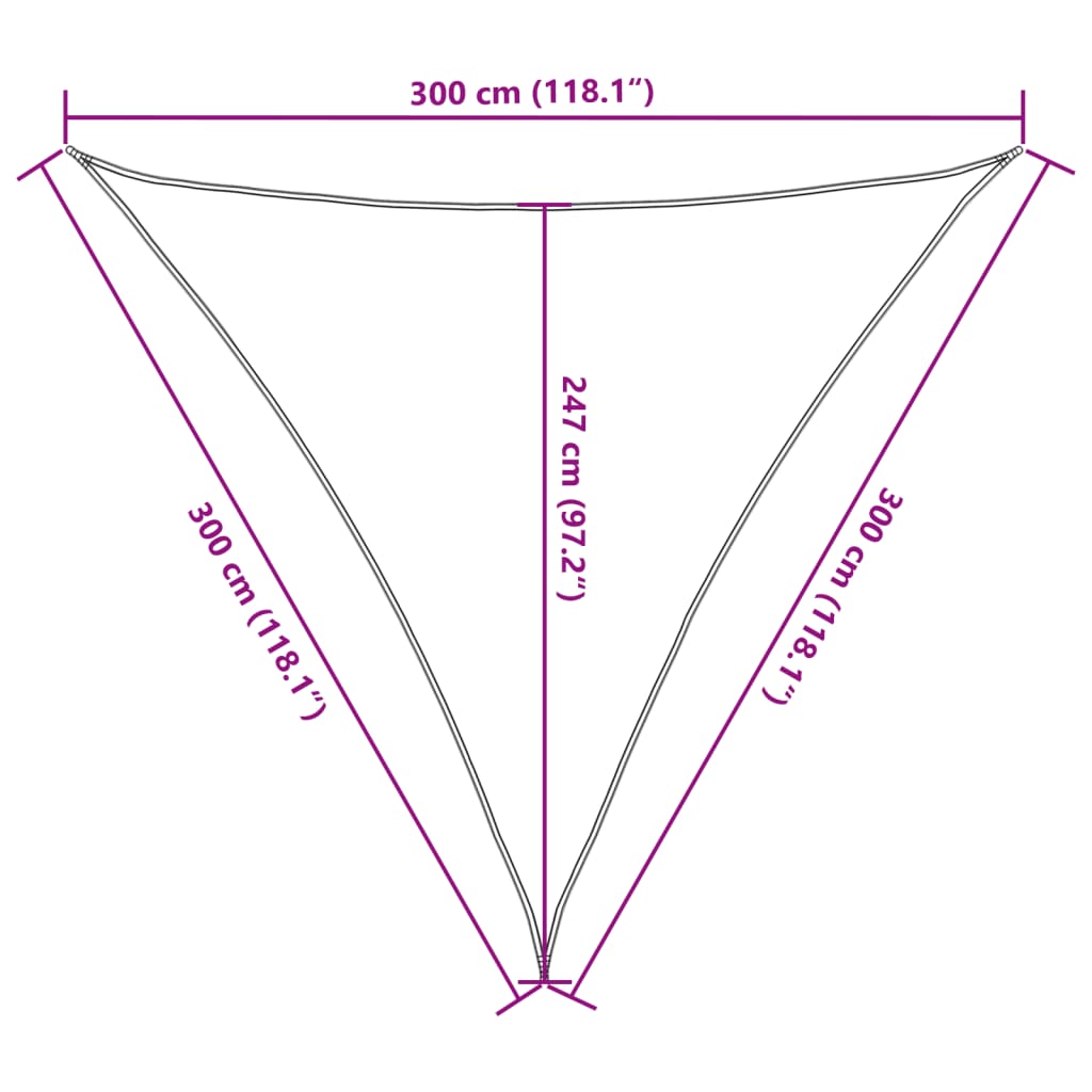 Vela Parasole 160 g/m² Marrone 3x3x3 m in HDPE
