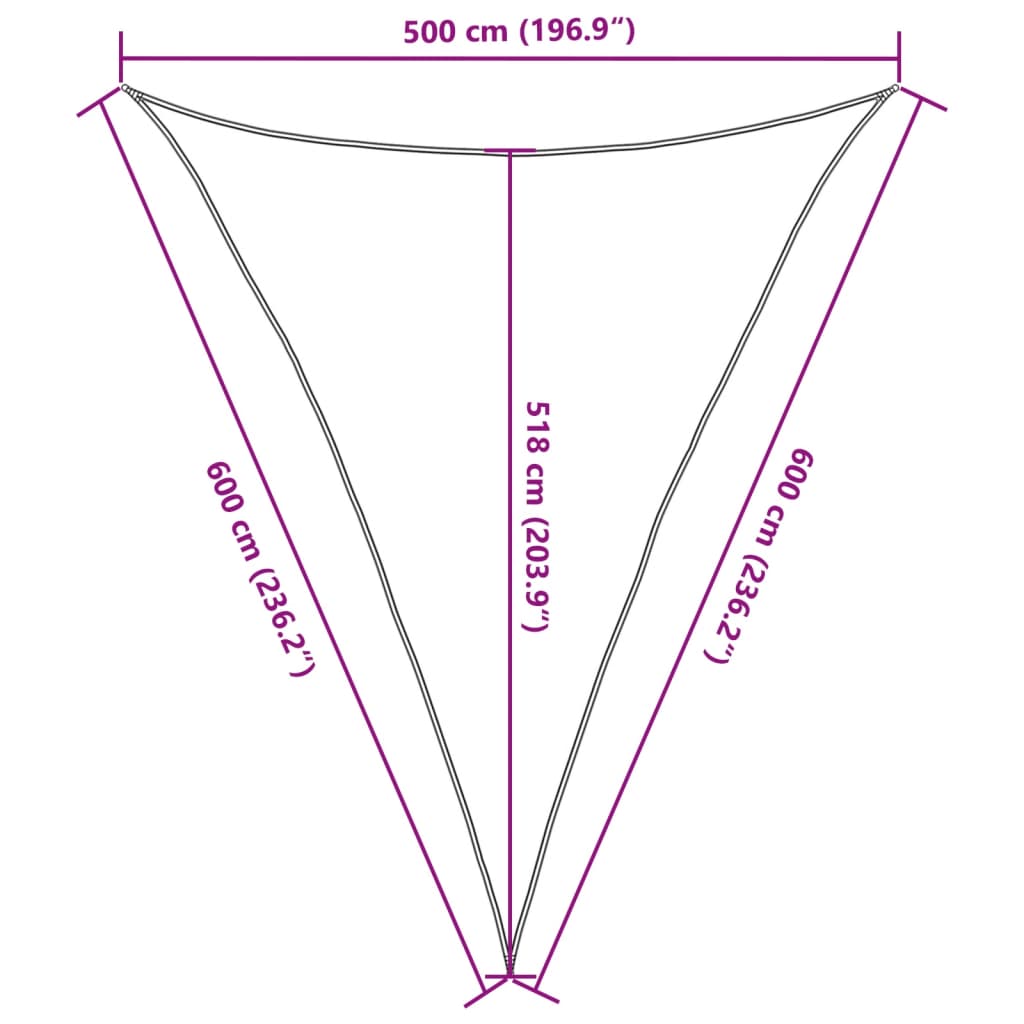 Vela Parasole 160 g/m² Marrone 5x6x6 m in HDPE