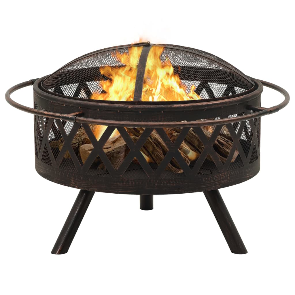 Braciere Rustico con Attizzatoio 76 cm XXL in Acciaio