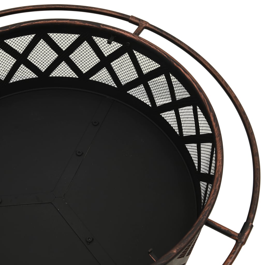 Braciere Rustico con Attizzatoio 76 cm XXL in Acciaio