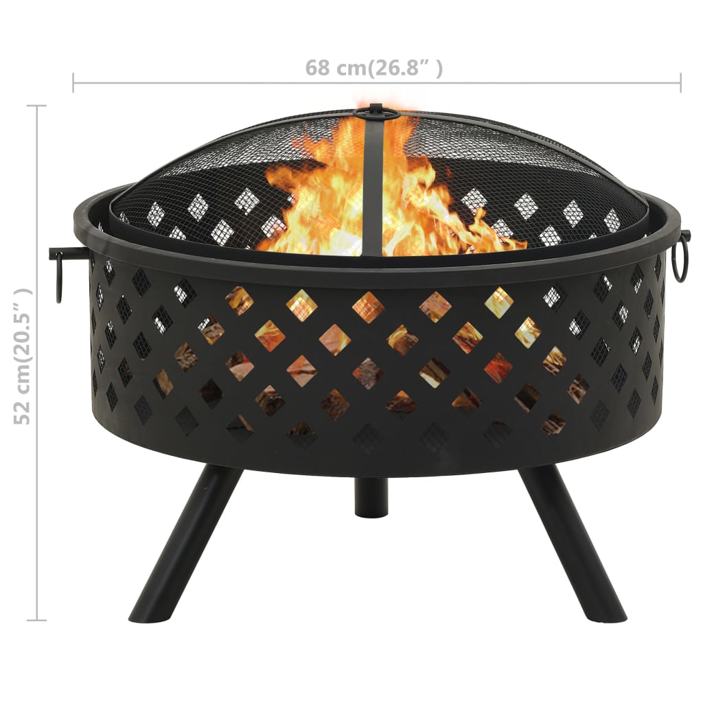 Braciere con Attizzatoio 68 cm XXL in Acciaio