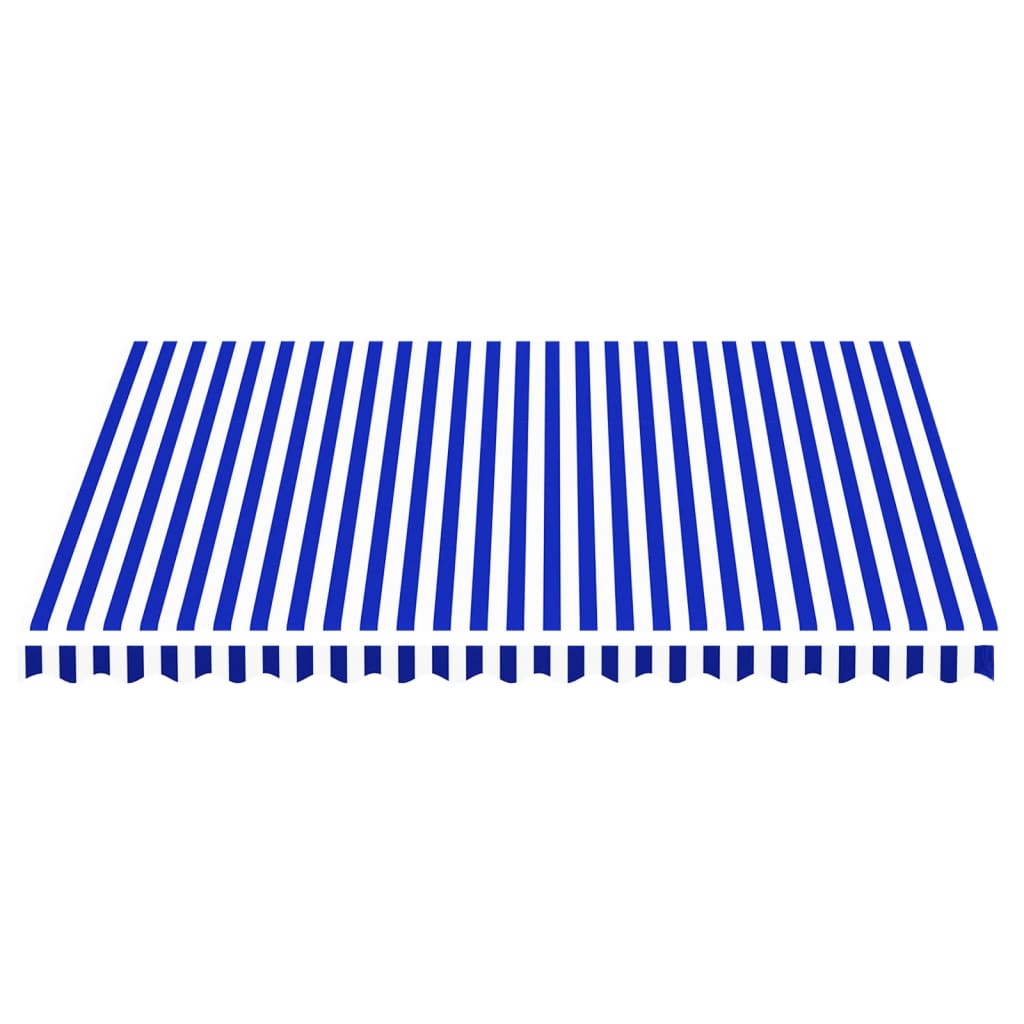 Tessuto di Ricambio per Tenda da Sole Blu e Bianco 400x350 cm Poliestere