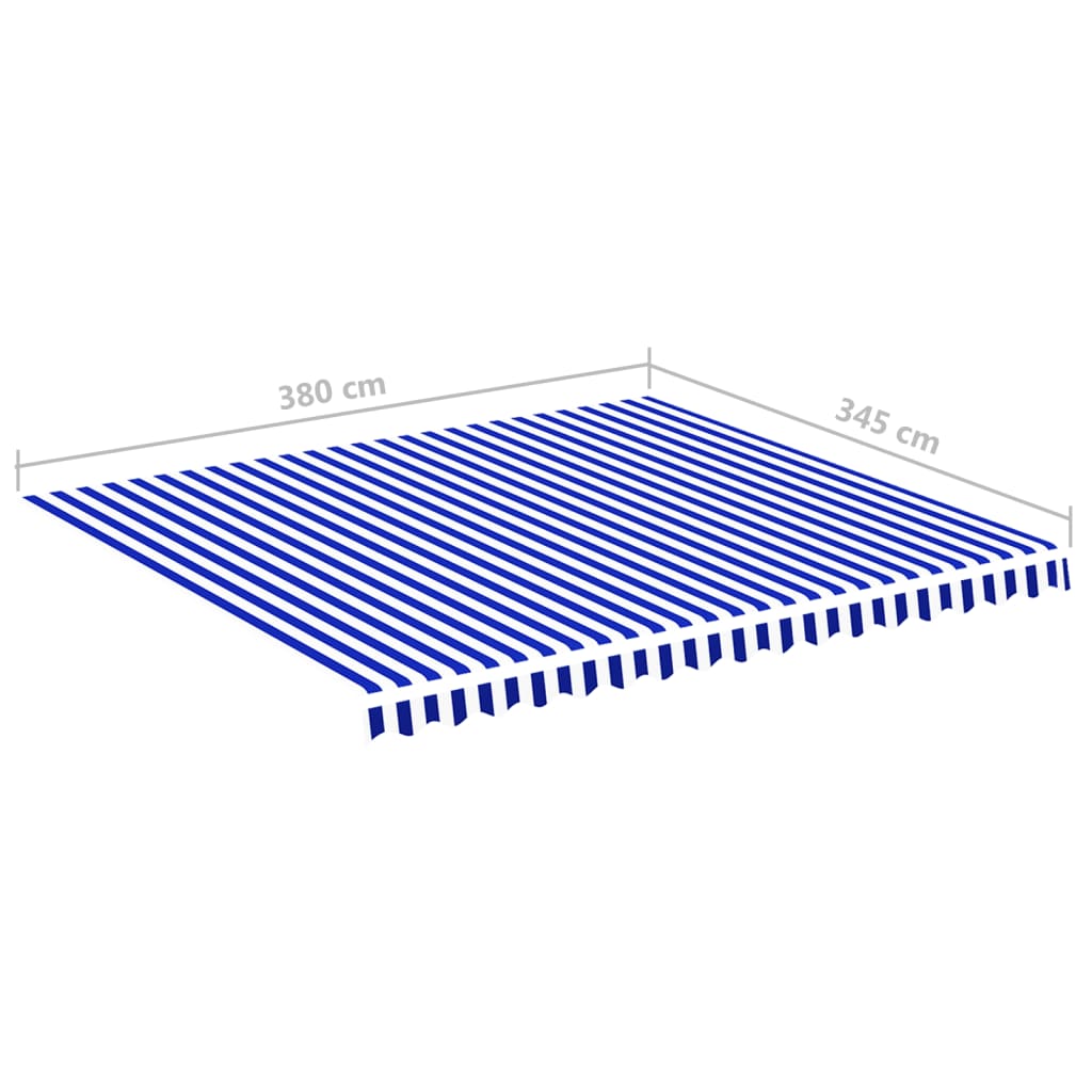 Tessuto di Ricambio per Tenda da Sole Blu e Bianco 400x350 cm Poliestere