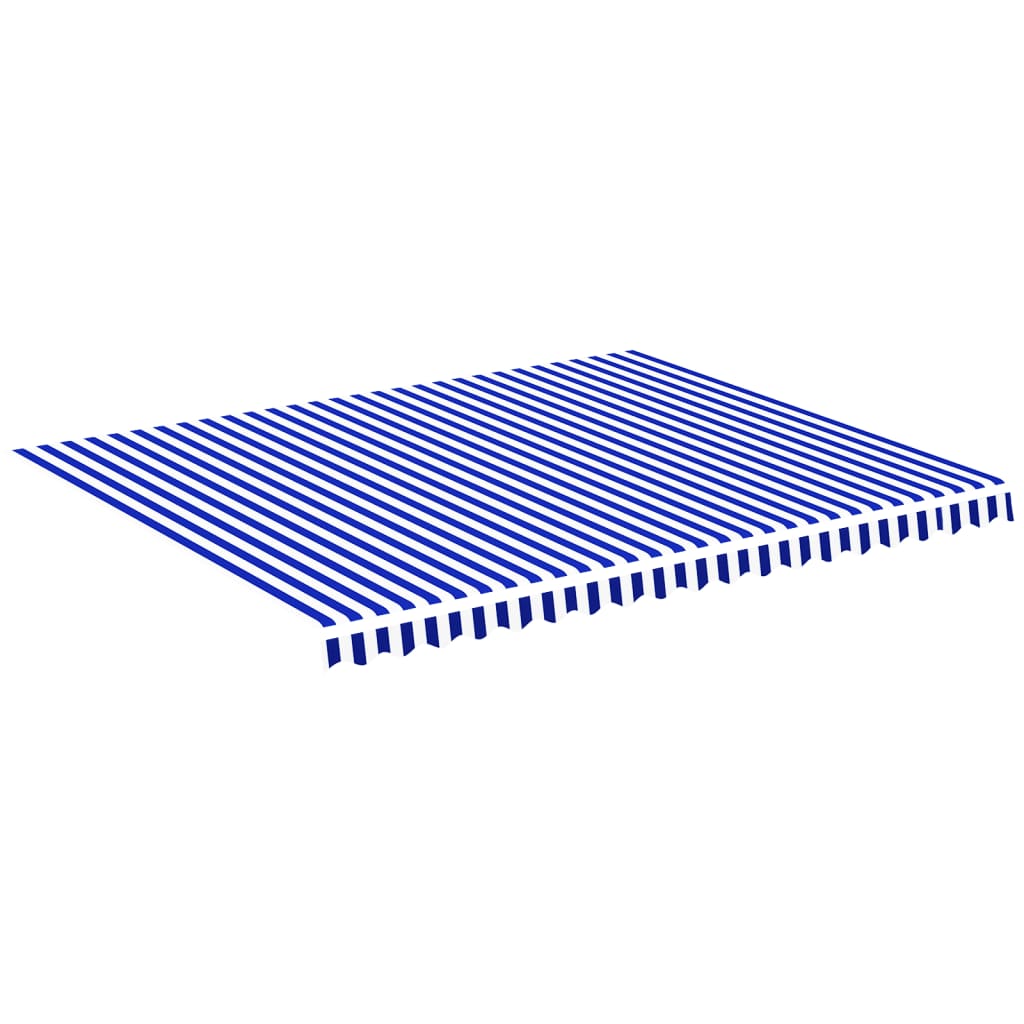 Tessuto di Ricambio per Tenda da Sole Blu e Bianco 450x350 cm Poliestere