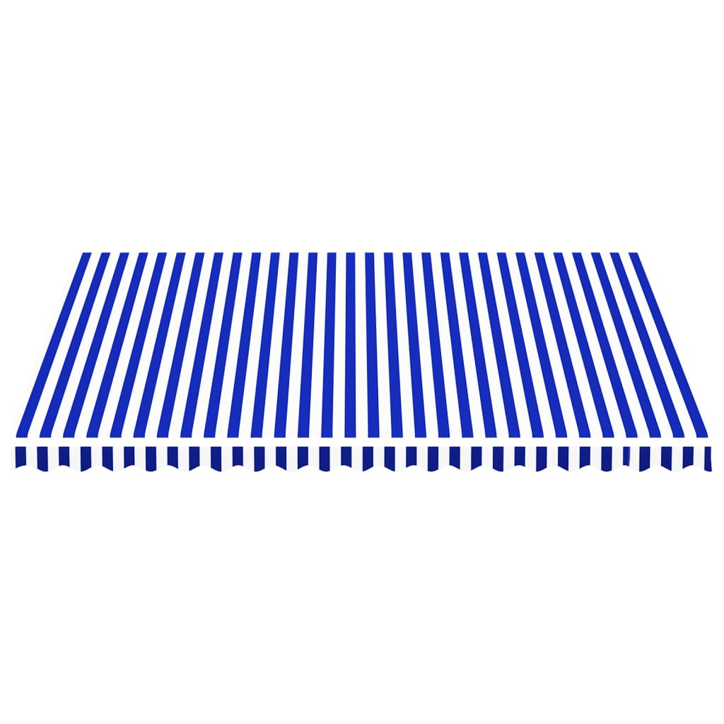 Tessuto di Ricambio per Tenda da Sole Blu e Bianco 450x350 cm Poliestere