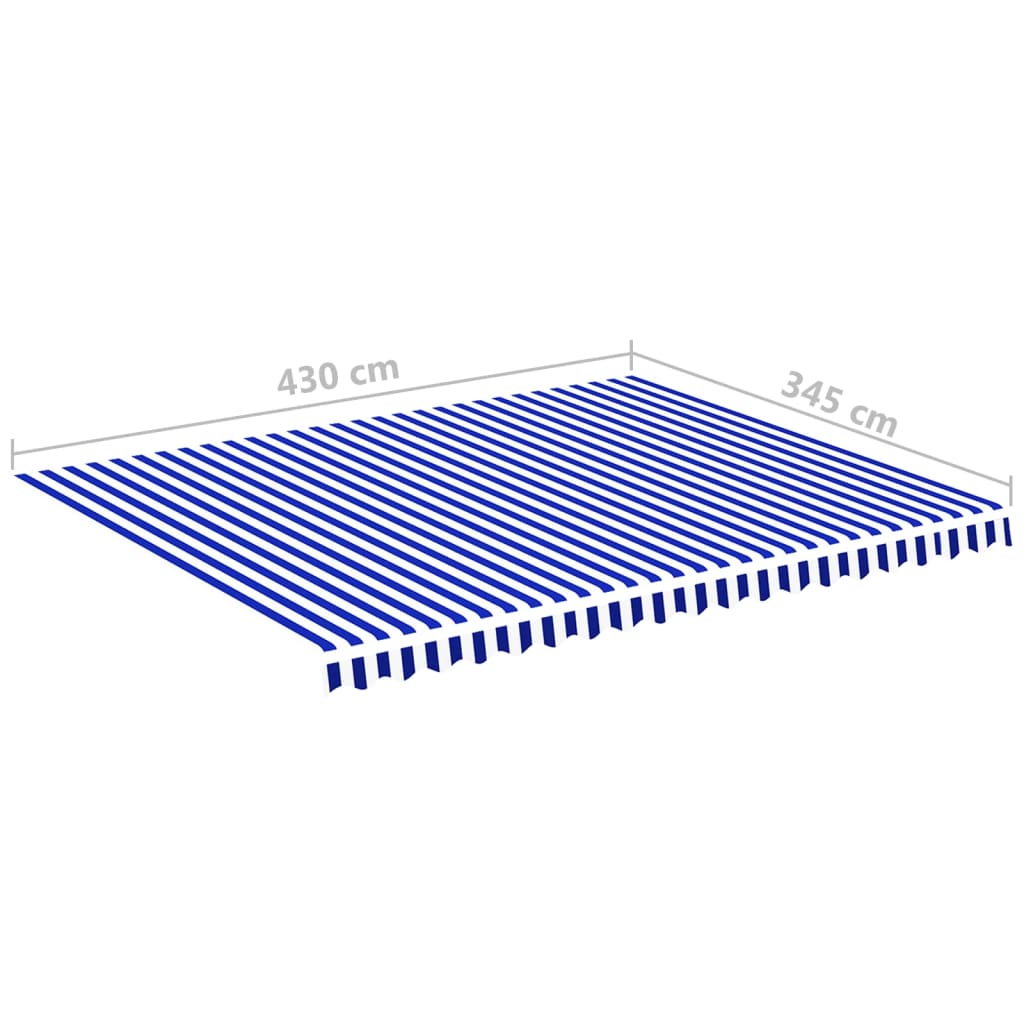 Tessuto di Ricambio per Tenda da Sole Blu e Bianco 450x350 cm Poliestere