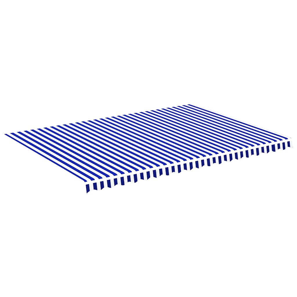 Tessuto di Ricambio per Tenda da Sole Blu e Bianco 500x350 cm Poliestere