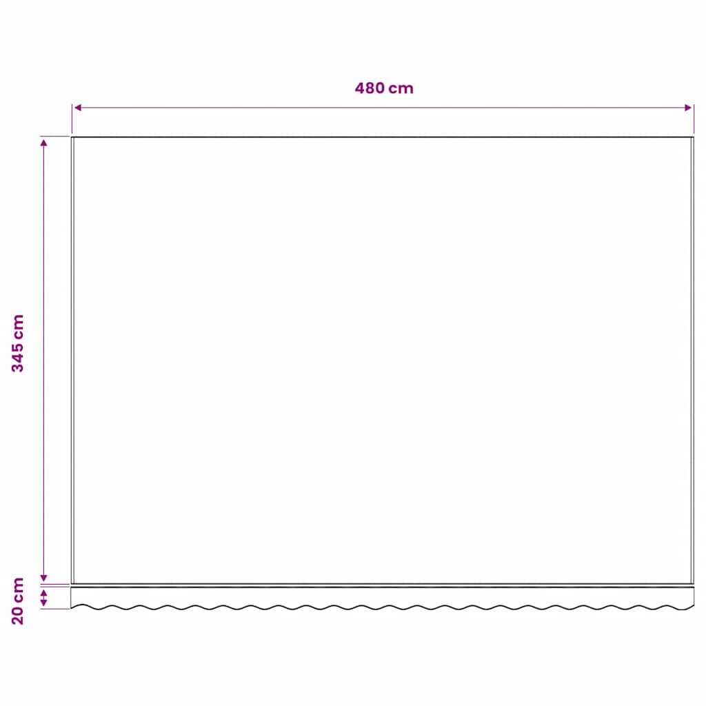 Tessuto di Ricambio per Tenda da Sole Blu e Bianco 500x350 cm Poliestere