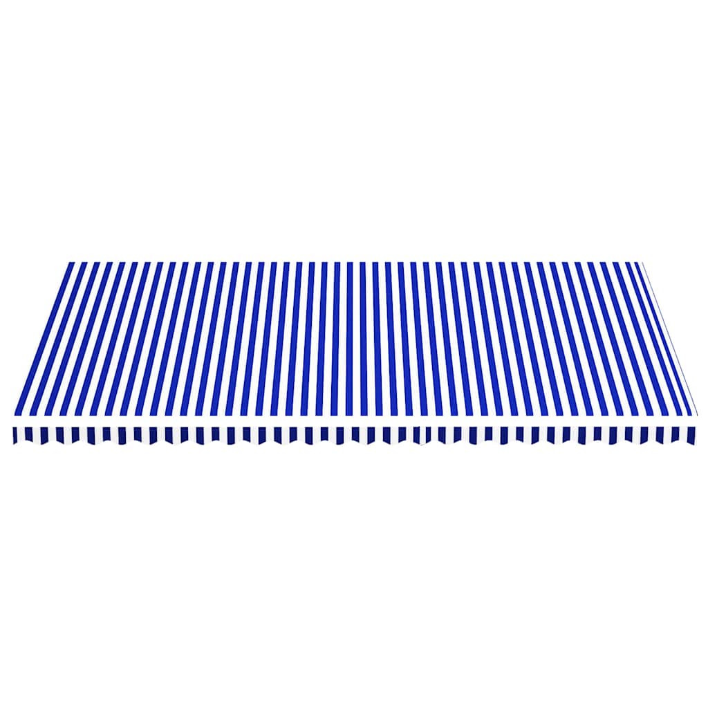 Tessuto di Ricambio per Tenda da Sole Blu e Bianco 600x350 cm Poliestere