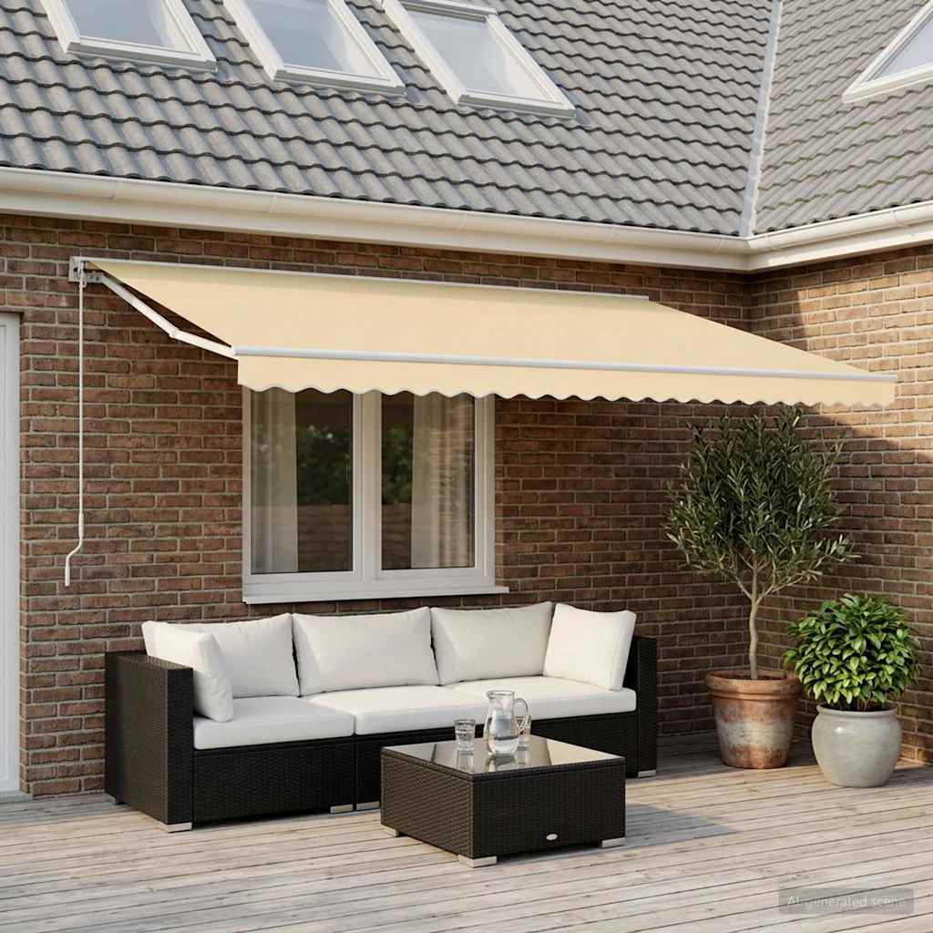 Tessuto di Ricambio per Tenda da Sole Crema 600x350 cm Poliestere