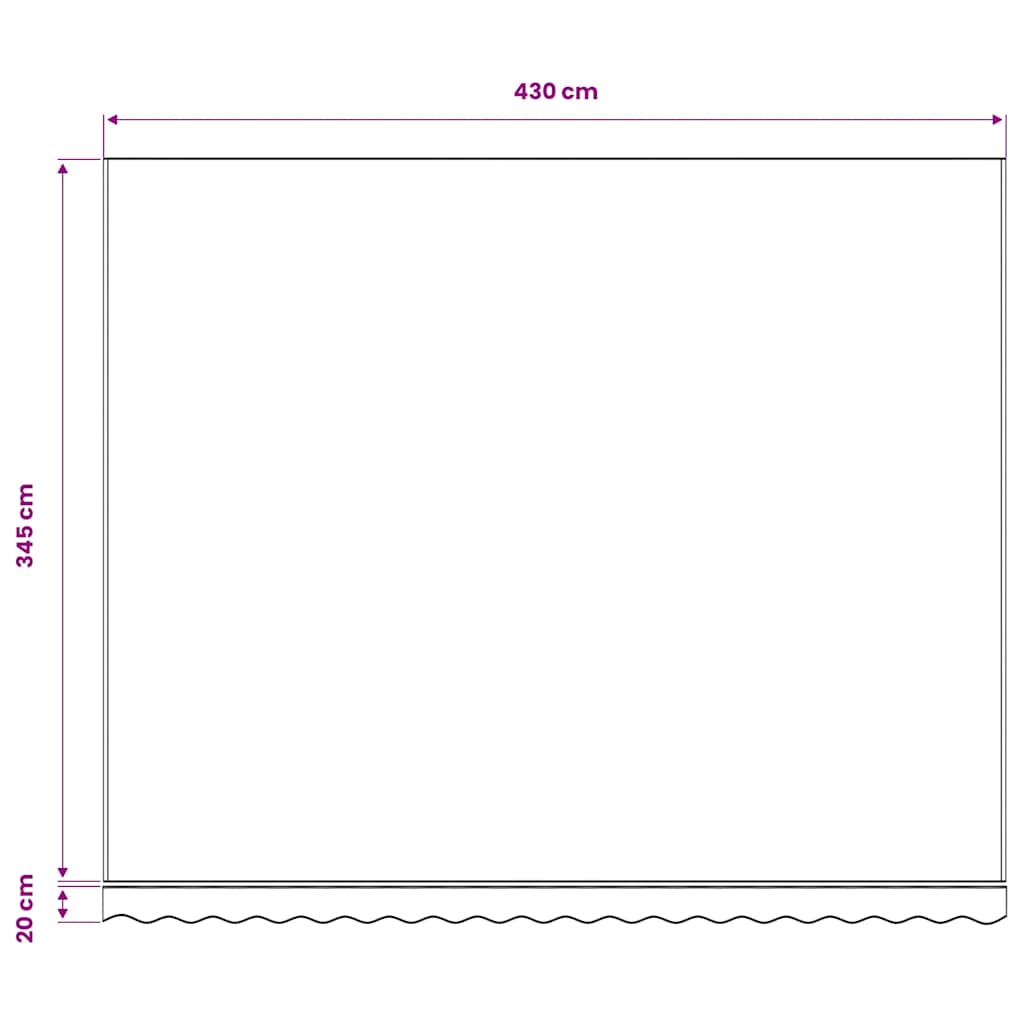 Tessuto di Ricambio per Tenda da Sole Giallo e Bianco 450x350 cm Poliestere