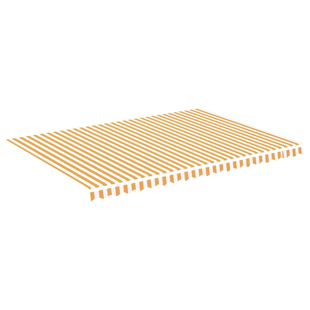 Tessuto di Ricambio per Tenda da Sole Giallo e Bianco 500x350 cm Poliestere