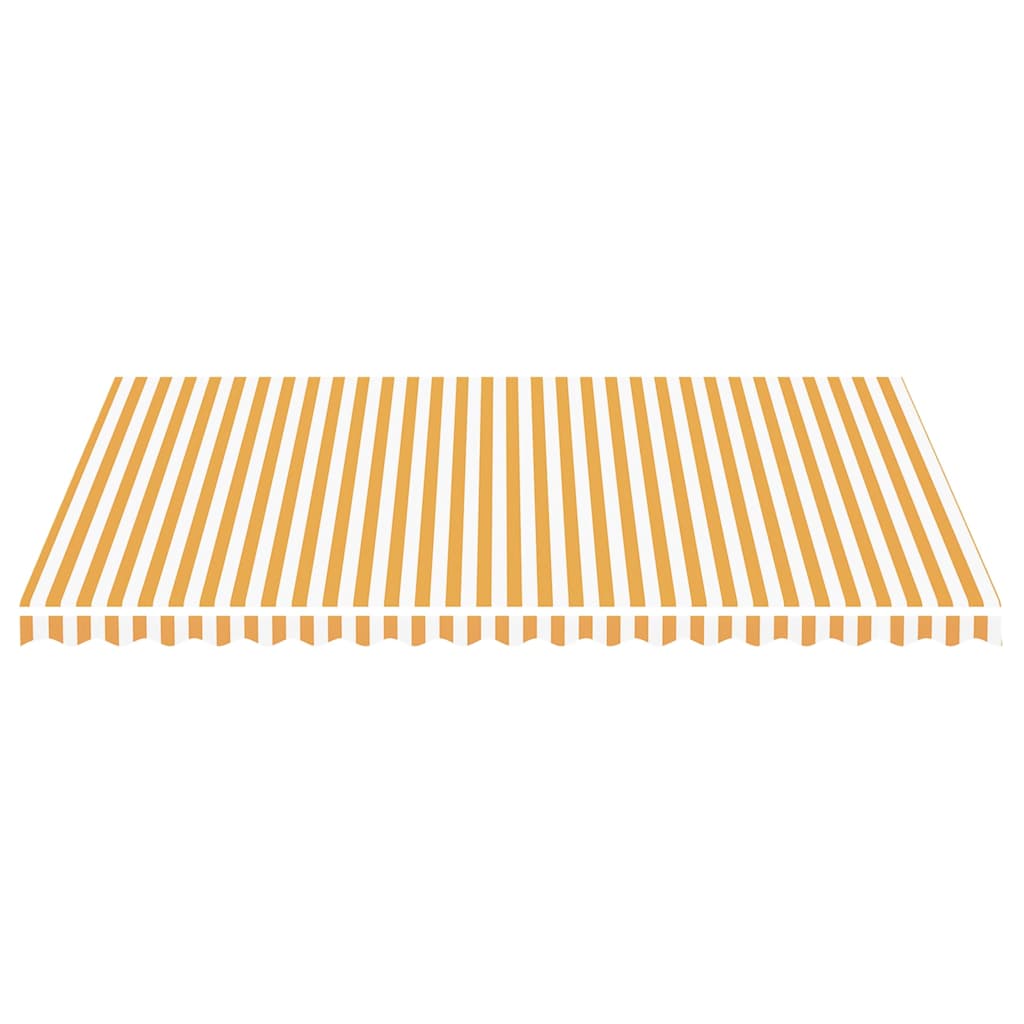 Tessuto di Ricambio per Tenda da Sole Giallo e Bianco 500x350 cm Poliestere