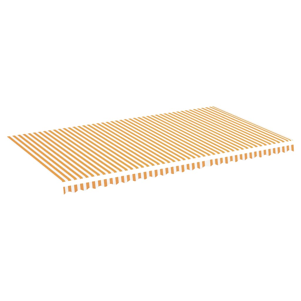 Tessuto di Ricambio per Tenda da Sole Giallo e Bianco 600x350 cm Poliestere