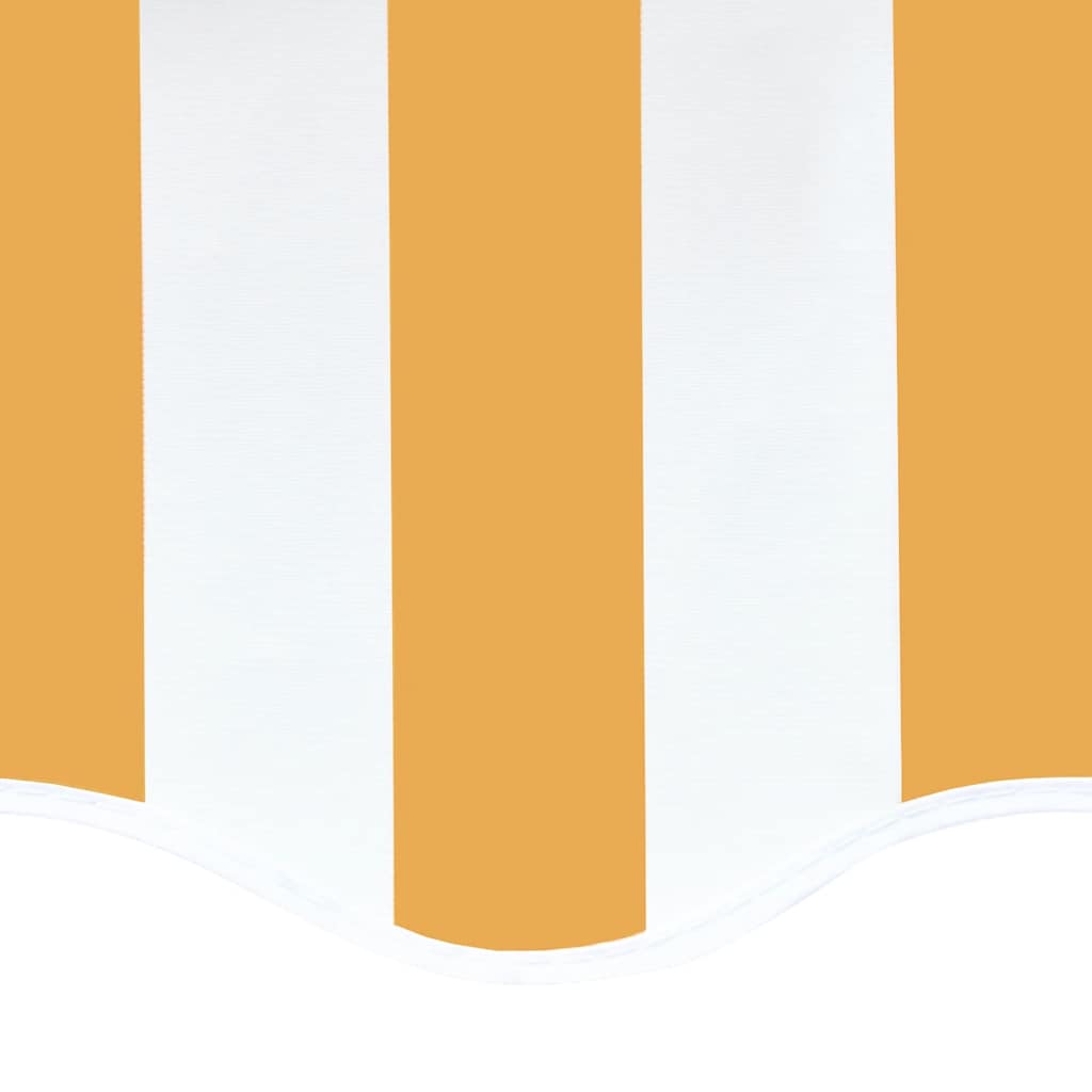 Tessuto di Ricambio per Tenda da Sole Giallo e Bianco 600x350 cm Poliestere