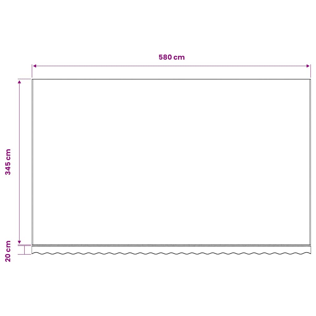 Tessuto di Ricambio per Tenda da Sole Giallo e Bianco 600x350 cm Poliestere