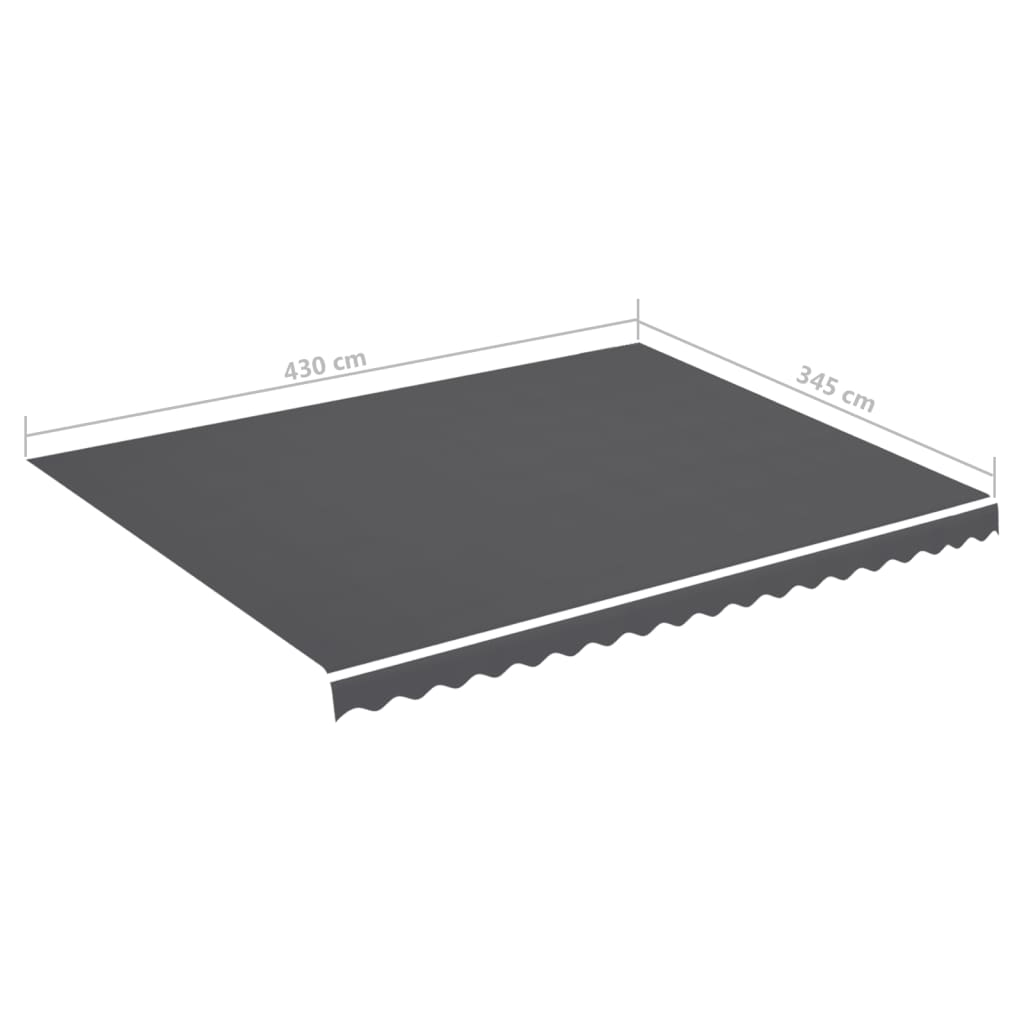 Tessuto di Ricambio per Tenda da Sole Antracite 450x350 cm Poliestere