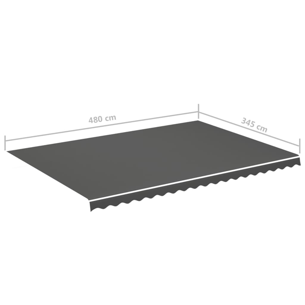 Tessuto di Ricambio per Tenda da Sole Antracite 500x350 cm Poliestere