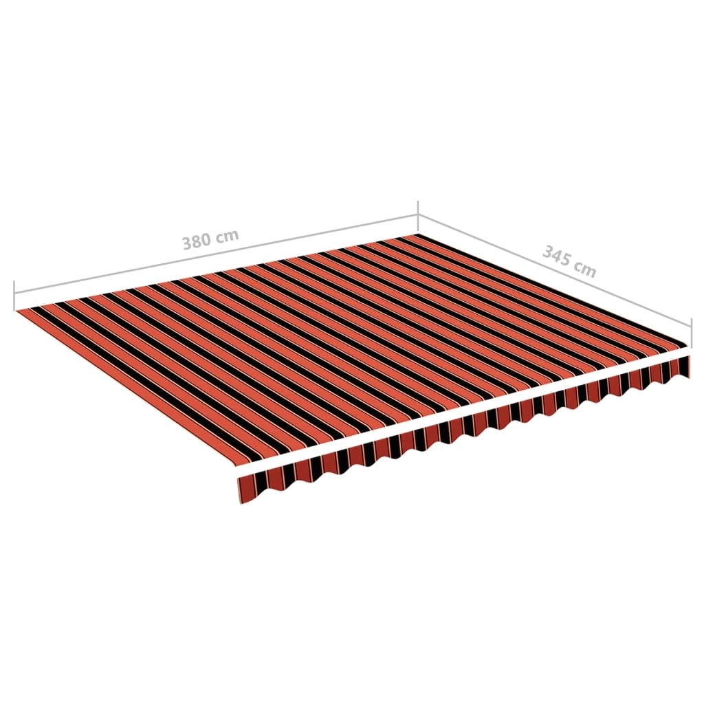 Tessuto di Ricambio per Tenda da Sole Arancione e Marrone 400x350 cm Poliestere