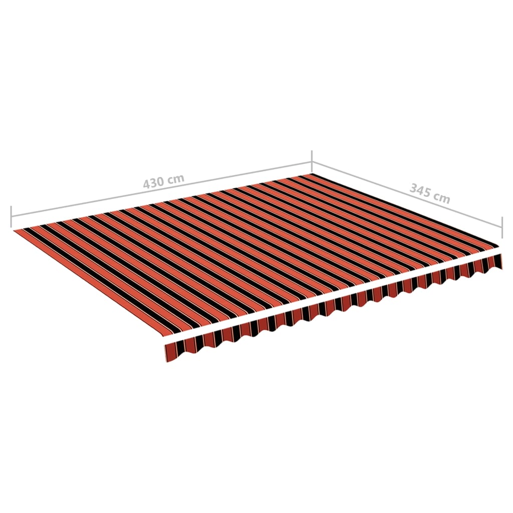 Tessuto di Ricambio per Tenda da Sole Arancione e Marrone 450x350 cm Poliestere