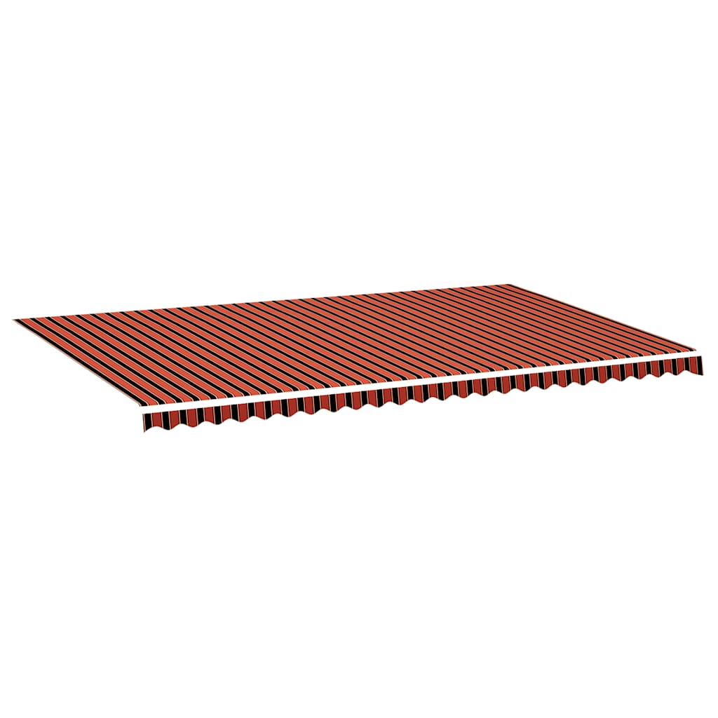 Tessuto di Ricambio per Tenda da Sole Arancione e Marrone 600x350 cm Poliestere
