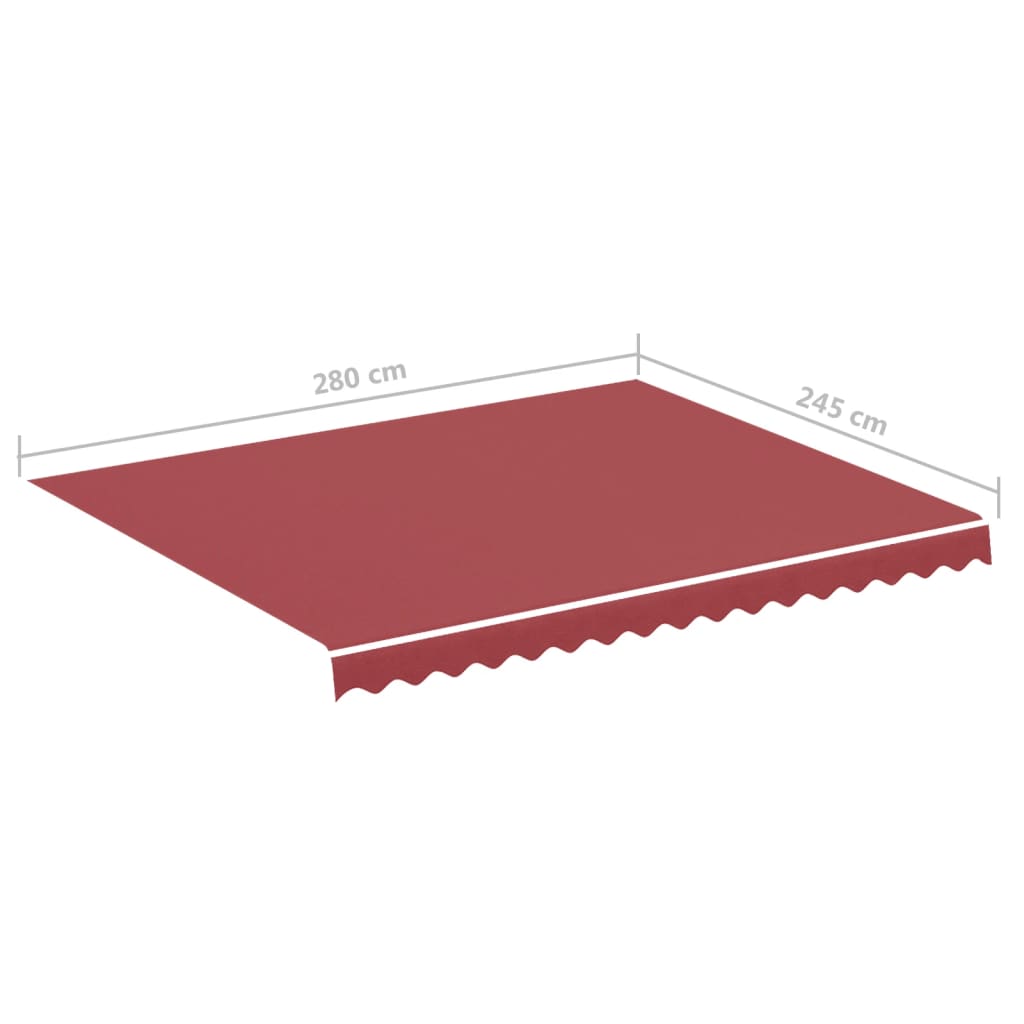 Tessuto di Ricambio per Tenda da Sole Rosso Borgogna 300x250 cm Poliestere