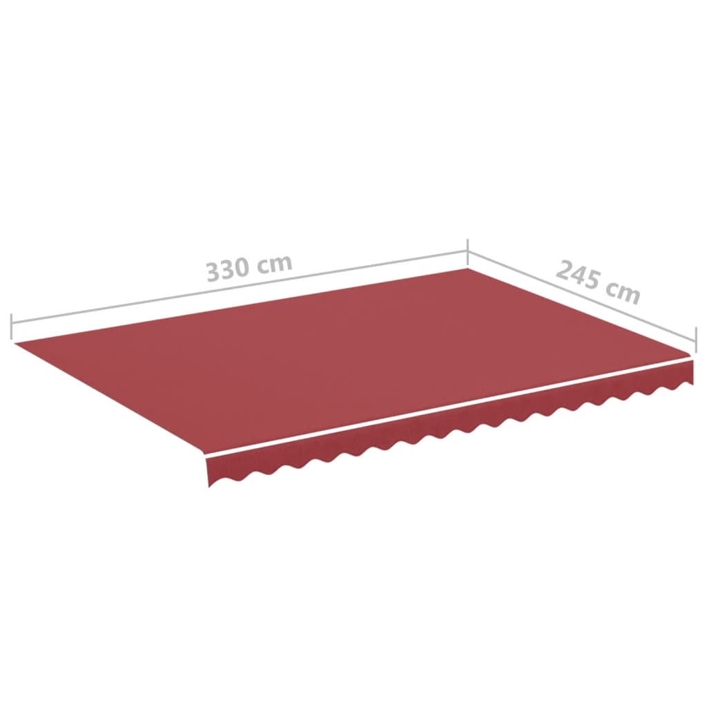 Tessuto di Ricambio per Tenda da Sole Rosso Borgogna 350x250 cm Poliestere