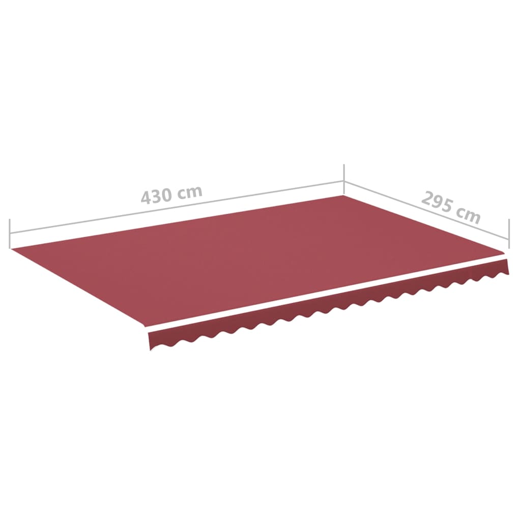 Tessuto di Ricambio per Tenda da Sole Rosso Borgogna 450x300 cm Poliestere.