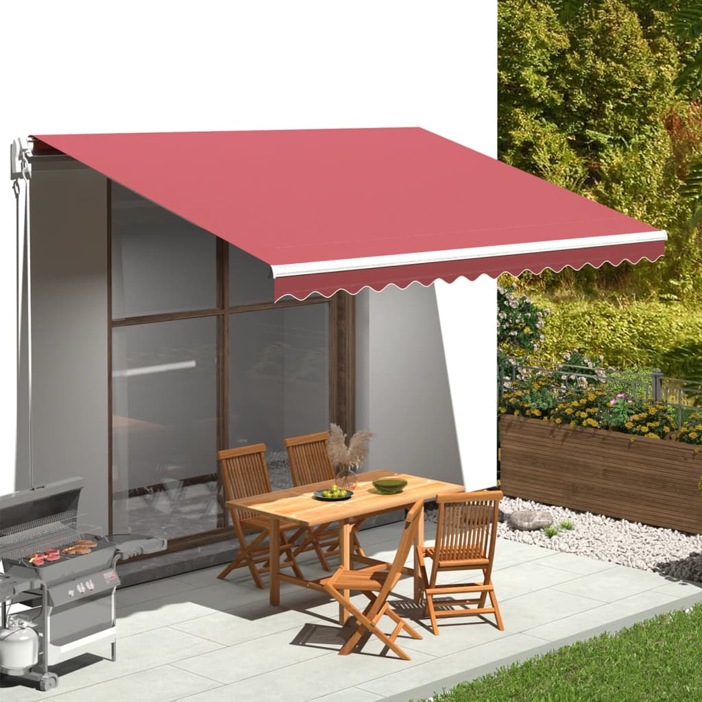 Tessuto di Ricambio per Tenda da Sole Rosso Borgogna 450x350 cm Poliestere