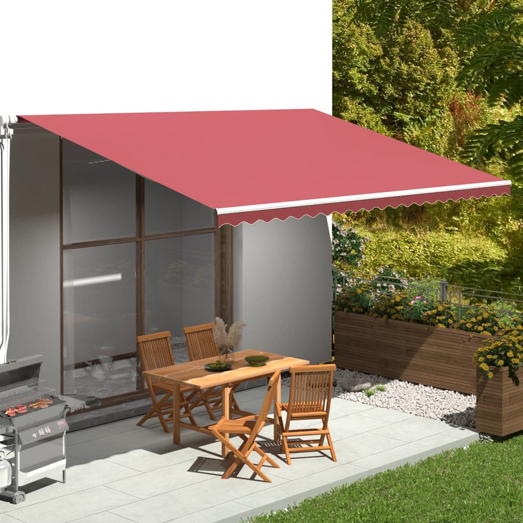 Tessuto di Ricambio per Tenda da Sole Rosso Borgogna 500x350 cm Poliestere