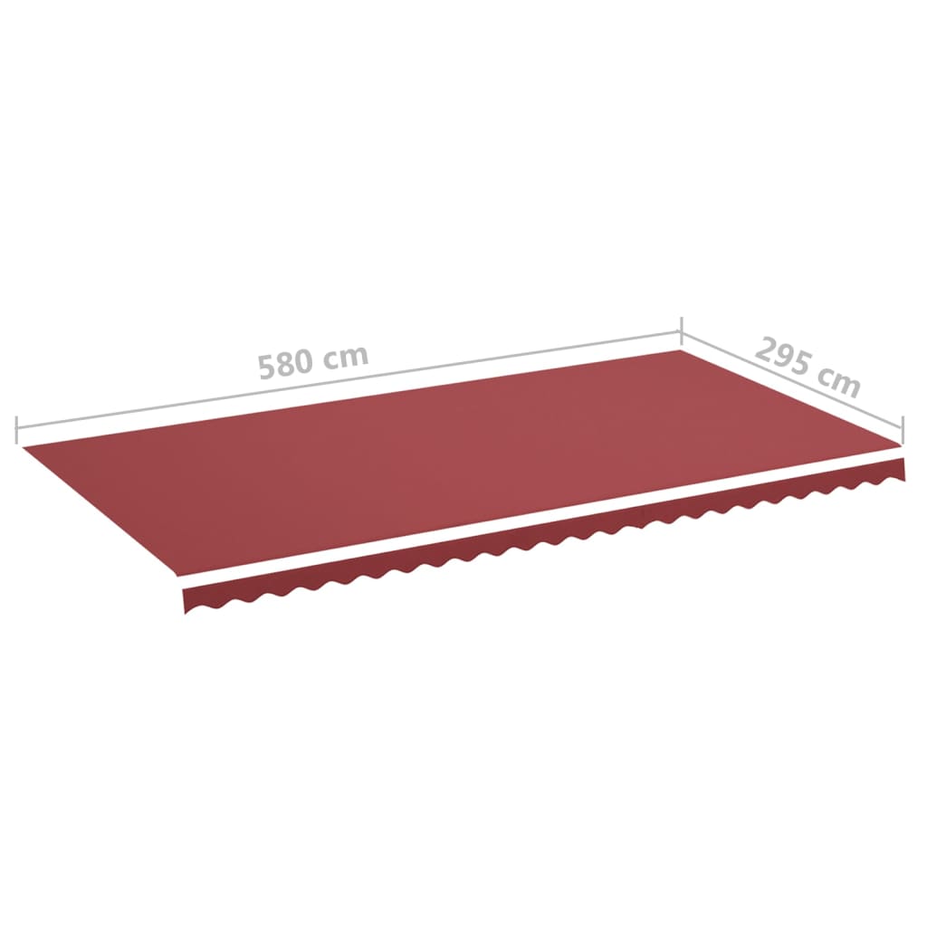 Tessuto di Ricambio per Tenda da Sole Rosso Borgogna 600x300 cm Poliestere