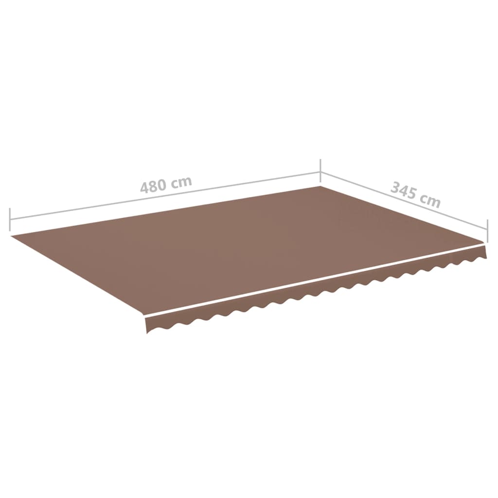 Tessuto di Ricambio per Tenda da Sole Marrone 500x350 cm Poliestere