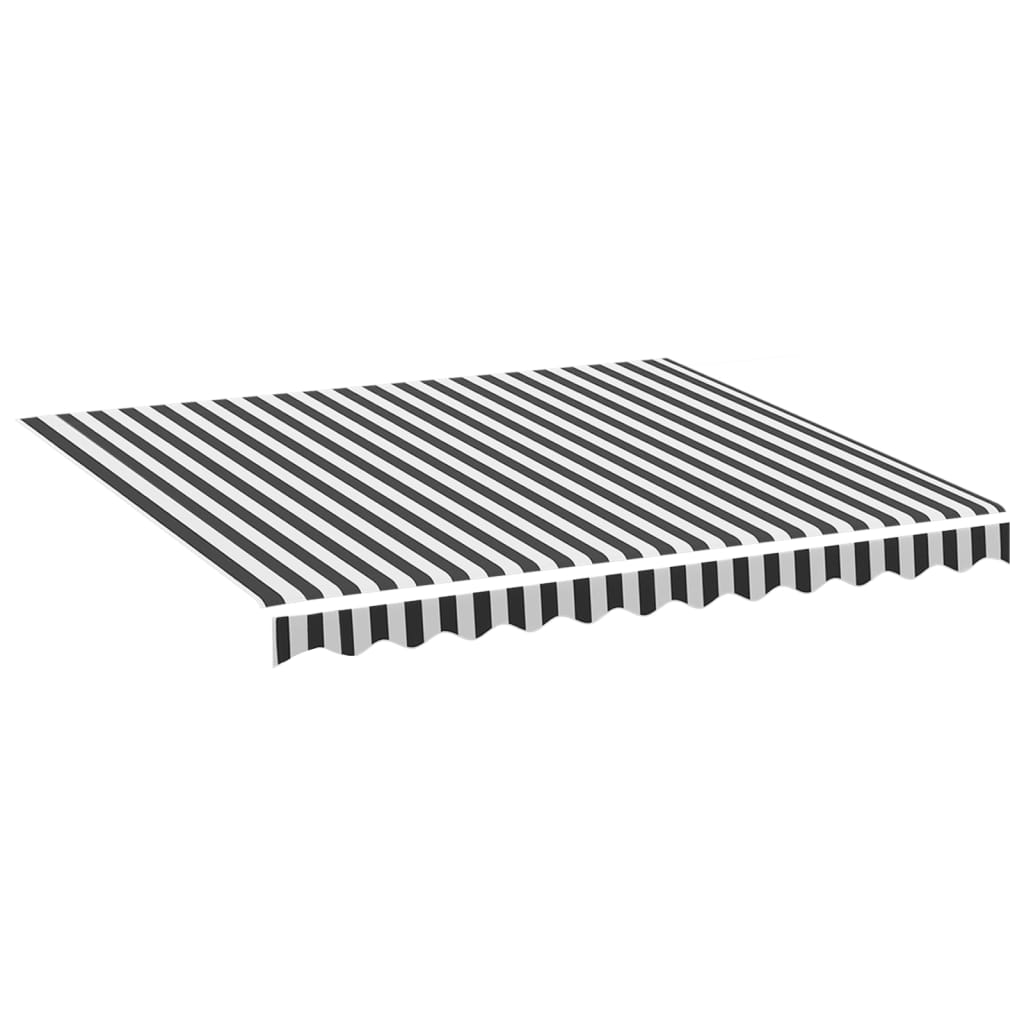 Tessuto di Ricambio per Tenda da Sole Antracite e Bianco 300x250 cm Poliestere
