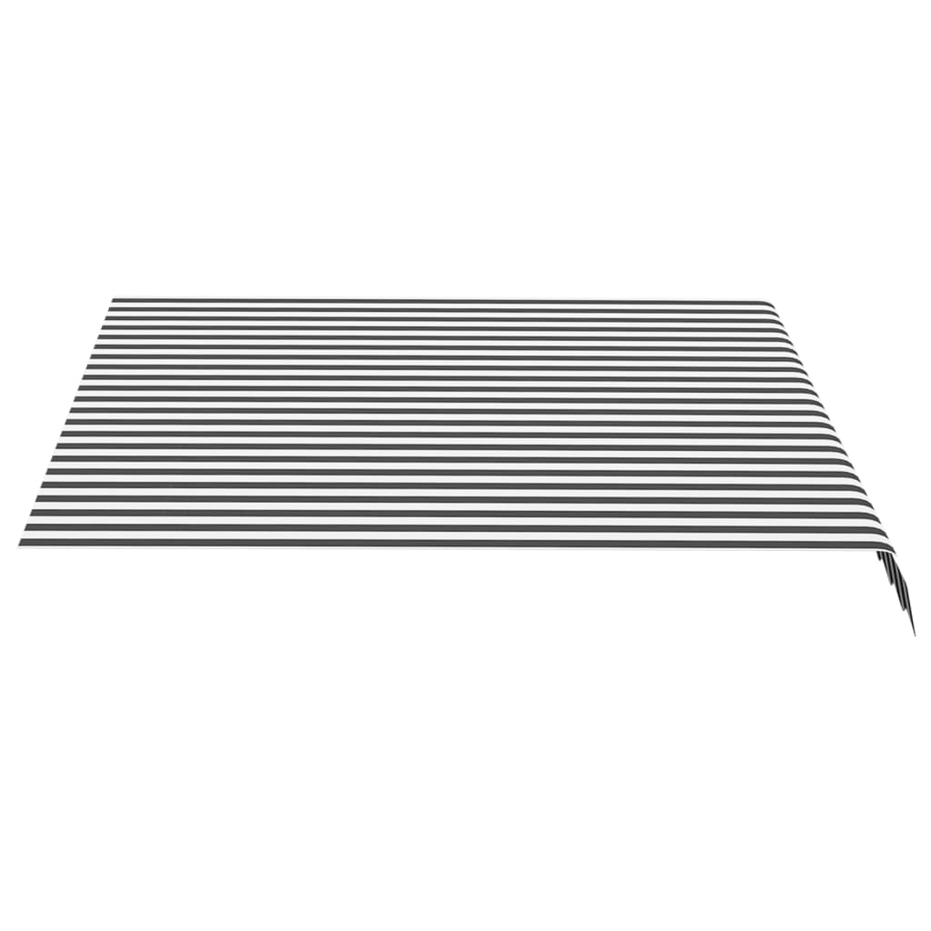 Tessuto di Ricambio per Tenda da Sole Antracite e Bianco 300x250 cm Poliestere