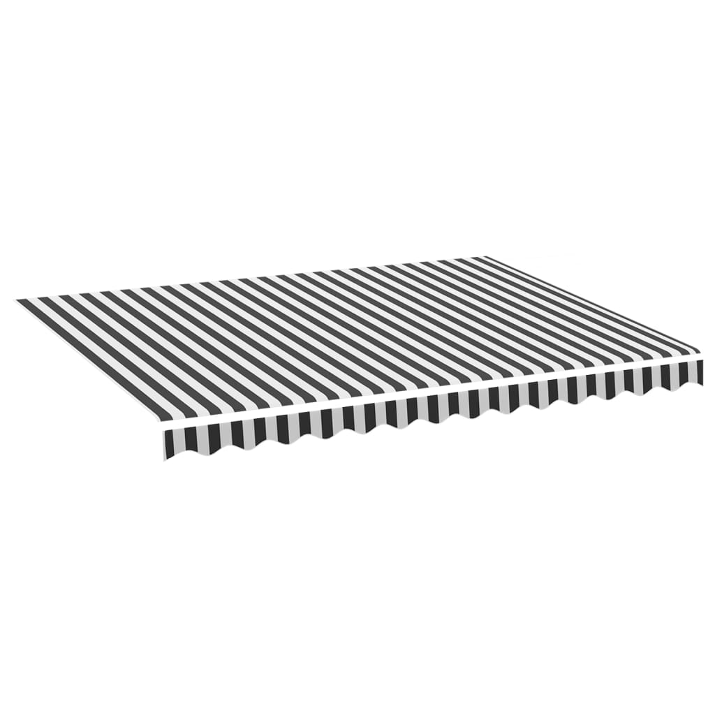 Tessuto di Ricambio per Tenda da Sole Antracite e Bianco 350x250 cm Poliestere