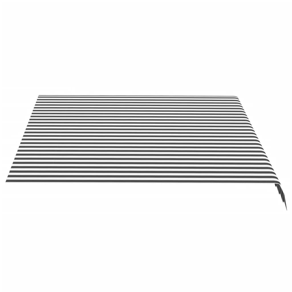 Tessuto di Ricambio per Tenda da Sole Antracite e Bianco 350x250 cm Poliestere