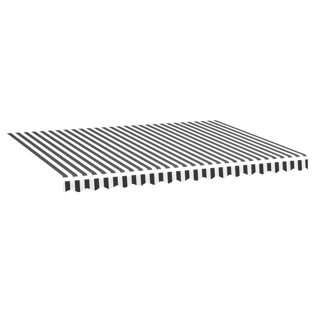 Tessuto di Ricambio per Tenda da Sole Antracite e Bianco 400x300 cm Poliestere
